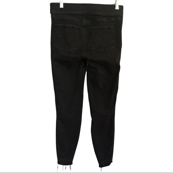 Spanx Black Distressed Skinny Jeans Jeggings Raw Edge Small - Picture 9 of 13